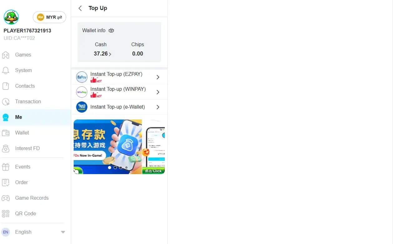 Winbox Wallet Top Up Options Image