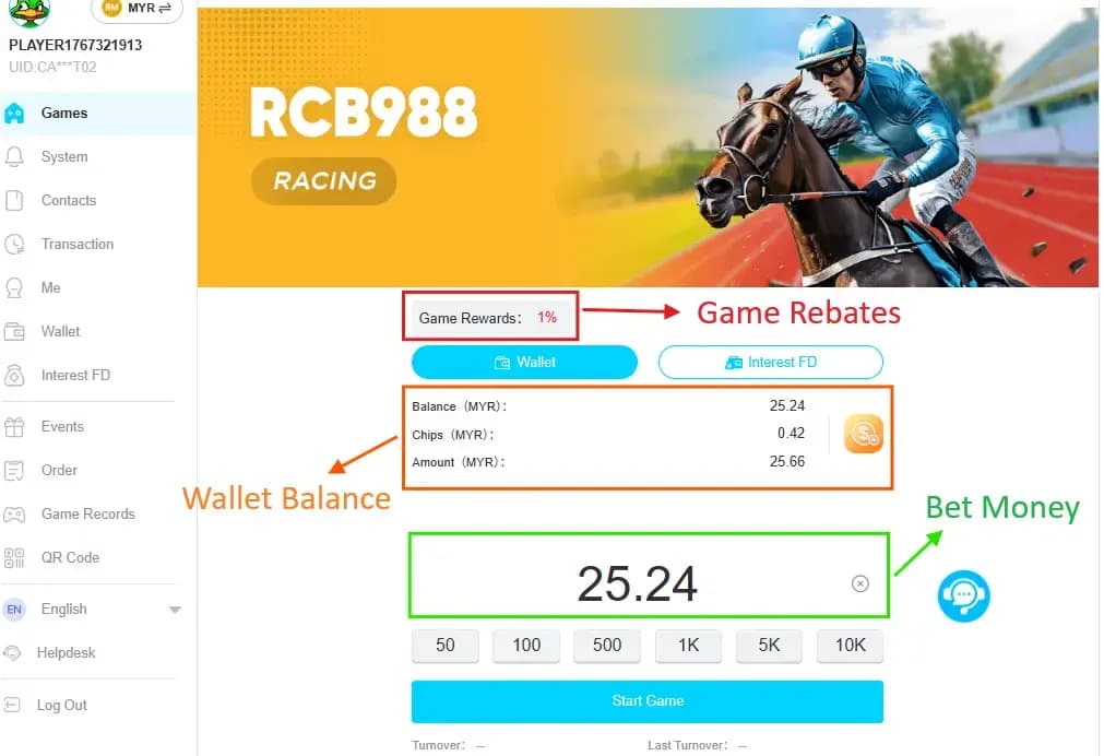 RCB988 Top Up Page Image