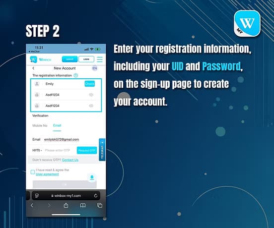 Winbox register step 2