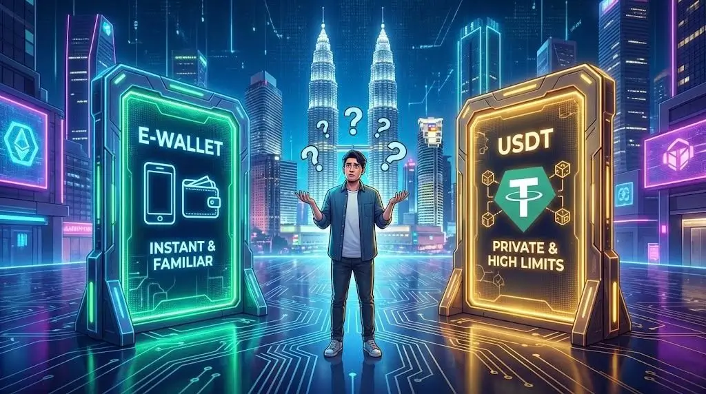 玩家不确定该用 e-wallet 还是 usdt 存款到 igaming 平台